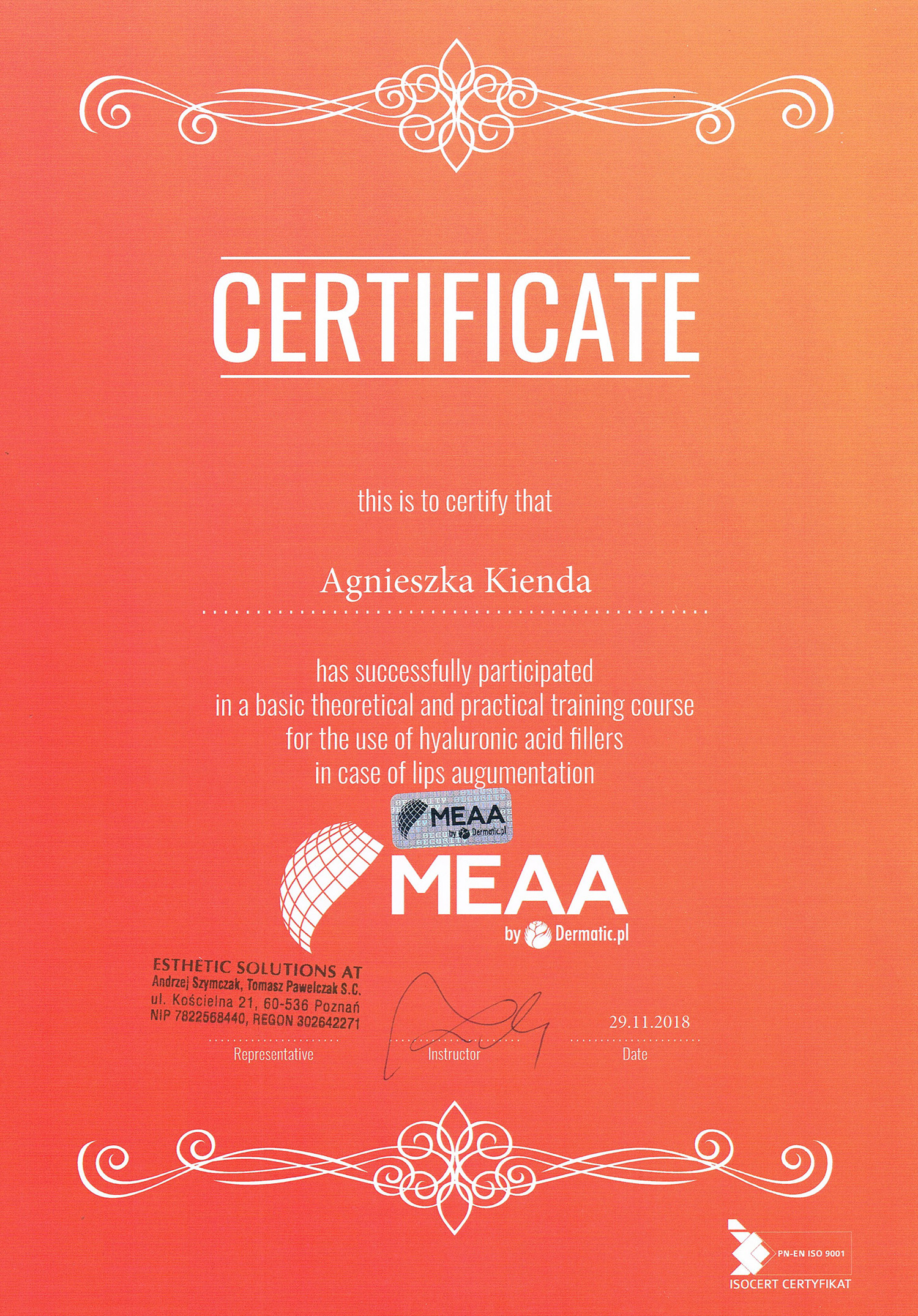 Certyfikat 18